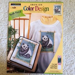 2 Panda design Tulip brand iron on colorpoint paint stitch